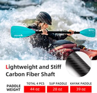 Abahub 4 részes szénszálas SUP evező, 2 az 1-ben állódeszkás evezőpala - Blue-2 in 1 SUP/kayak paddle 2