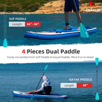 Abahub 4 részes szénszálas SUP evező, 2 az 1-ben állódeszkás evezőpala - Blue-2 in 1 SUP/kayak paddle 3