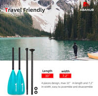 Abahub 4 részes szénszálas SUP evező, 2 az 1-ben állódeszkás evezőpala - Blue-2 in 1 SUP/kayak paddle 6
