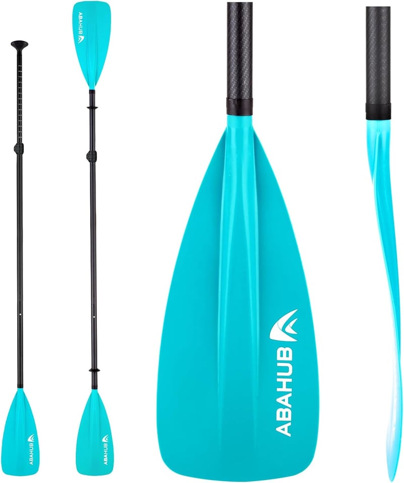 Abahub 4 részes szénszálas SUP evező, 2 az 1-ben állódeszkás evezőpala - Blue-2 in 1 SUP/kayak paddle