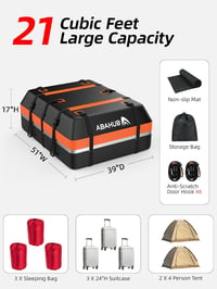 Abahub 800D vízálló tetőbox autóhoz 600L kapacitás csúszásmentes szőnyeggel 3