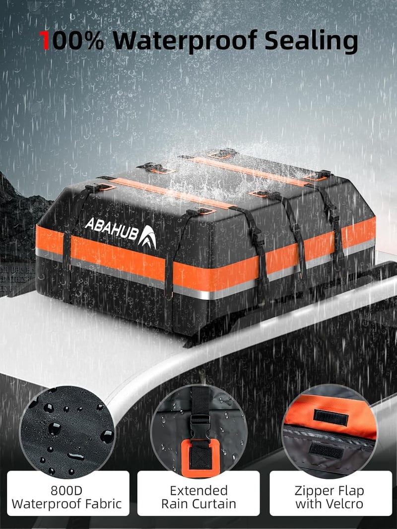 Abahub 800D vízálló tetőbox autóhoz 600L kapacitás csúszásmentes szőnyeggel