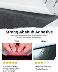 ABAHUB EVA csónakfedélzet burkolat 48 x 16,8 cm öntapadós műteak csúszásgátló pad szörfdeszkához szürke piros varrásvonalakkal 2