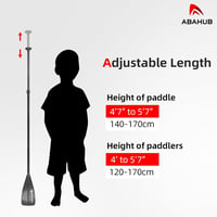 Abahub gyermek SUP evező 140-178 cm állítható alumínium lapát paddleboard-hoz - Grey 3