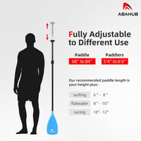 Abahub SUP evező 3 részes teleszkópos 173-213 cm alumínium fekete/kék/zöld - blue 4
