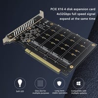 Annadue 4 portos M.2 NVMe SSD PCIe 4.0 adapter ventilátorral, RAID támogatással 8
