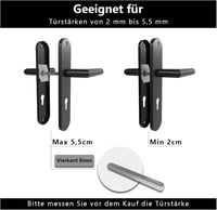 AwmnSrman Fekete Ajtókilincs Szett Beltéri Ajtókhoz - 72mm-es Rozsdamentes Acél Kilincsgarnitúra Matt Porfestett Felülettel, Modern Dizájn 5
