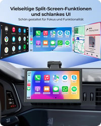 Krunia 7" Vezeték Nélküli Autós Kijelző 60FPS - Apple CarPlay & Android Auto Támogatás, Álló/Fekvő Mód, Hangvezérlés, GPS Navigáció, Tolatók 7