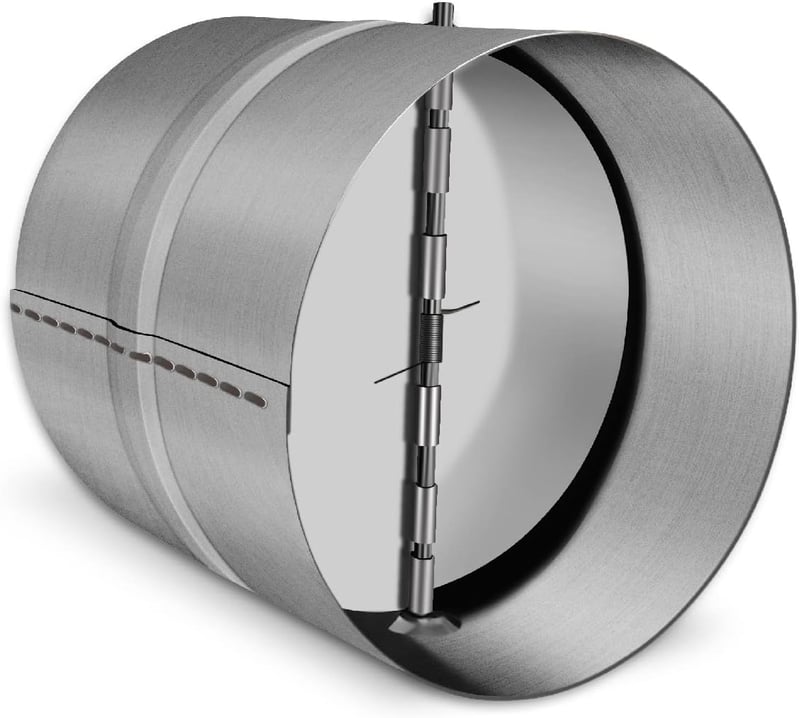 WeCooper DN 100 mm Visszaáramlás-gátló Szelep Szellőzőcsőhöz - Alumínium Acél Ötvözet, Ezüst Színű, 160g
