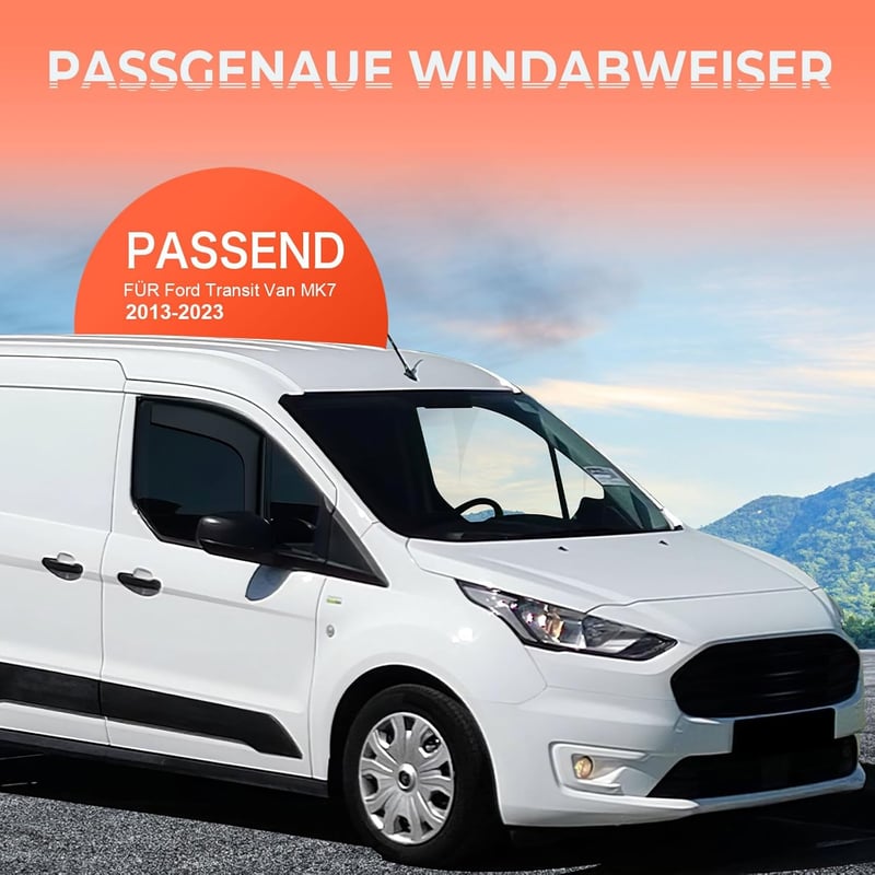 Ford Transit szélterelő, 2 db-os fekete ablakszegély készlet 2014-2023 modellekhez