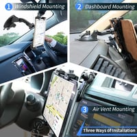 OHLPRO Tablet Tartó Autóba - 360° Forgatható iPad Rögzítő Műszerfalra és Szélvédőre, 6-11 Colos Készülékekhez, iPad, Samsung, Huawei Tablete 2