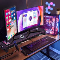 VAYDEER Alumínium Dupla Monitortartó 4 USB Porttal, Fém Monitorállvány 32 Colig, PC és Laptop Támasz Beépített USB Hubbal - Fekete 5