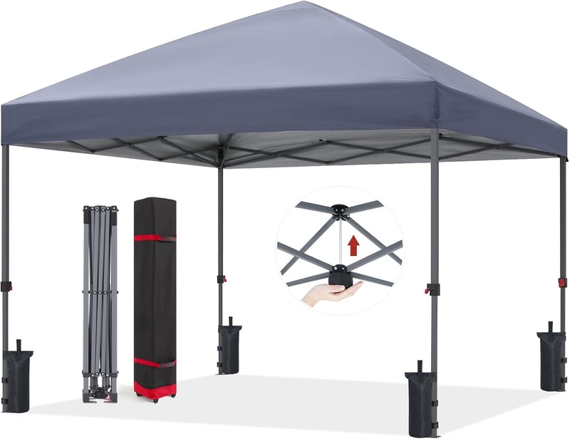 ABCCANOPY 2,5x2,5m Összecsukható Kerti Pavilon - Szürke Rendezvénysátor Prémium Hordtáskával, Rögzítőkészlettel, 13,35kg

AI: I've created a