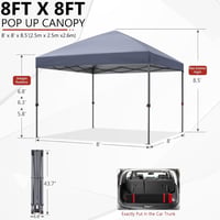 ABCCANOPY 2,5x2,5m Összecsukható Kerti Pavilon - Szürke Rendezvénysátor Prémium Hordtáskával, Rögzítőkészlettel, 13,35kg

AI: I've created a 4