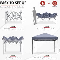 ABCCANOPY 2,5x2,5m Összecsukható Kerti Pavilon - Szürke Rendezvénysátor Prémium Hordtáskával, Rögzítőkészlettel, 13,35kg

AI: I've created a 5