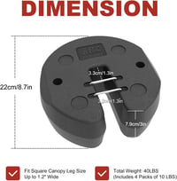 ABCCANOPY sátortető súly acélbilinccsel és hordszíjjal - 18,5 kg, 4 db 3