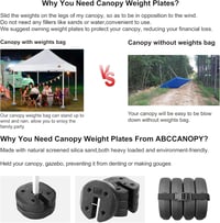 ABCCANOPY sátortető súly acélbilinccsel és hordszíjjal - 18,5 kg, 4 db 6