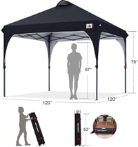 ABCCANOPY Összecsukható Pop-Up Pavilon Vízálló Kerti Sátor Hordtáskával 2