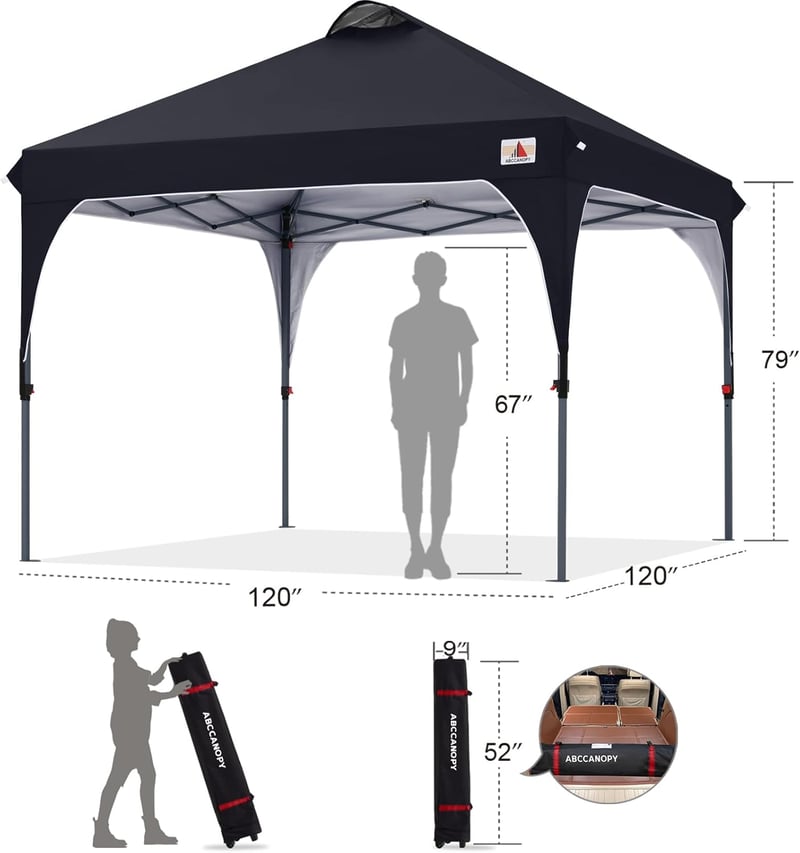 ABCCANOPY Összecsukható Pop-Up Pavilon Vízálló Kerti Sátor Hordtáskával