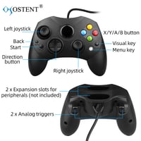 Xbox régi generációs vezetékes kontroller, S típusú, fekete 2