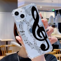 Apple iPhone 13 Átlátszó Szilikon Tok Kotta Mintázattal 2