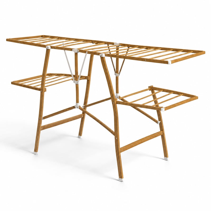 Uscător de rufe pliabil VOUNOT 165x56x90 cm, lungime de uscare 20 m, max. 25 kg — fără bare îndoite (stare: vezi a 2-a imagine)