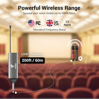 TONOR TW630 Vezeték Nélküli Mikrofon Szett - Dupla UHF Fém Mikrofon Tölthető Vevővel, 60m Hatótáv, Karaoke, Rendezvény, DJ  3