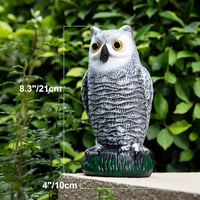 OFFO Madárijesztő Bagoly - Műanyag Madárriasztó Galambok és Harkályok Ellen - Kerti, Terasz és Erkély Védelem - Fekete/Fehér 3