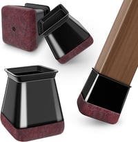 OCONDA 24 db Négyzetes Széklábvédő Sapka Filcbetéttel - Fekete Szilikon Padlóvédő 20-26 mm Átmérőjű Bútorlábakhoz, Zajtompító Csúszásgátló B 1