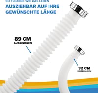 ABFLUSSHELD Flexibilis Lefolyócső 32-89 cm Mosogatóhoz Nyújtható Szifonnal 4