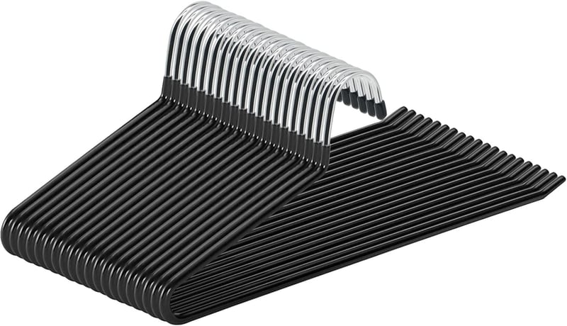 ABHENG Nadrágakasztó Fém 20 db Fekete Csúszásmentes Kompakt 38x13cm