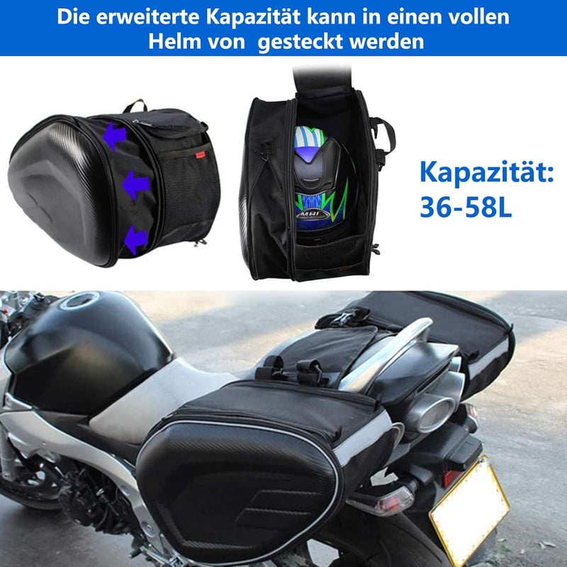 Abhpjuy Motorkerékpár Hátsó Nyereg Táska Vízálló Univerzális Sisak Tárolóval