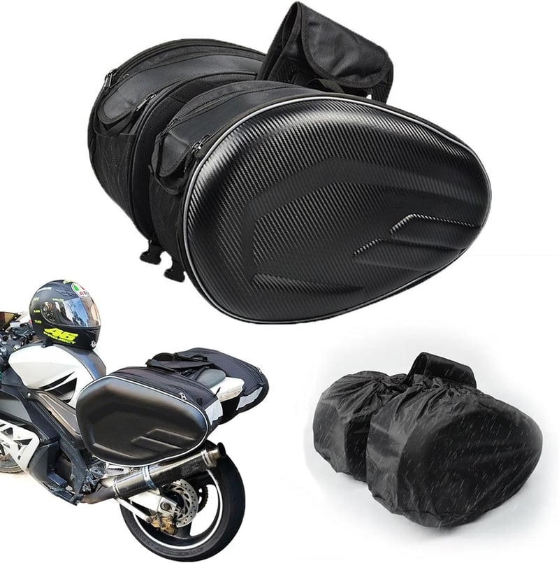 Abhpjuy Motorkerékpár Hátsó Nyereg Táska Vízálló Univerzális Sisak Tárolóval