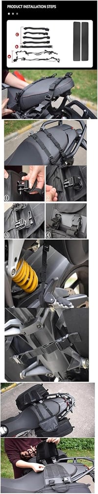 Abhpjuy Motorkerékpár Hátsó Nyereg Táska Vízálló Univerzális Sisak Tárolóval 2