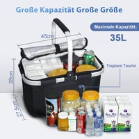 ABIUBIU 35L Chladiaca taška Nákupný košík Piknikový kôš Veľký izolovaný chladiaci kôš Obedár Termotaška do kancelárie na kempovanie piknik a cestovanie 2