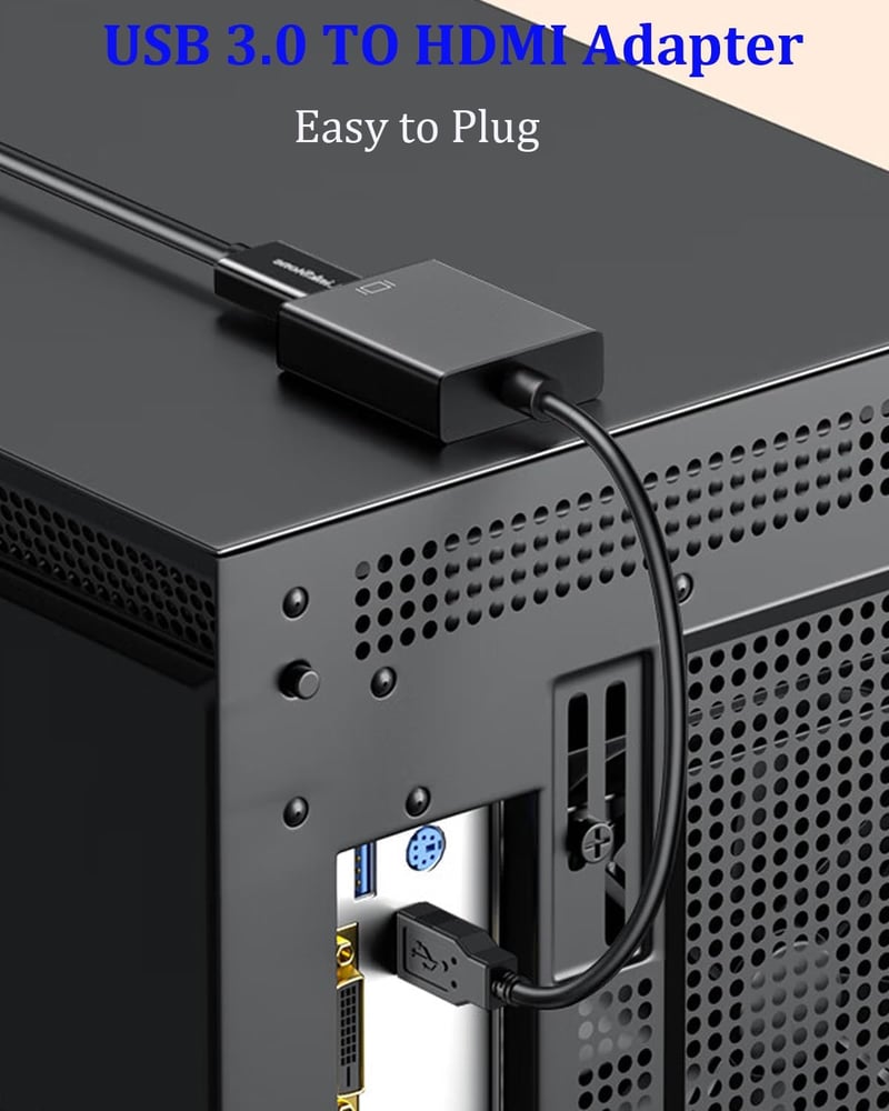 ABLEWE USB-HDMI Adapter 1080P - USB 3.0/2.0 Videó Átalakító Kábel PC, Laptop és TV Összekötésére, Windows XP/7/8/10 Kompatibilis