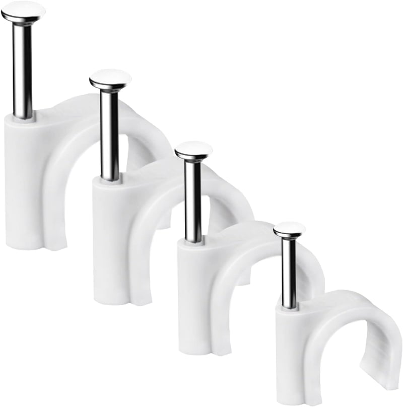 Abnii Kábelrögzítő patent szegekkel 400 db fehér kábeltartó bilincs 4 méret 4 6 8 10 mm fali rögzítés kábelcsatlakozó sínhez