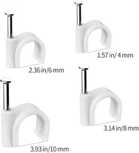 Abnii Kábelrögzítő patent szegekkel 400 db fehér kábeltartó bilincs 4 méret 4 6 8 10 mm fali rögzítés kábelcsatlakozó sínhez 7