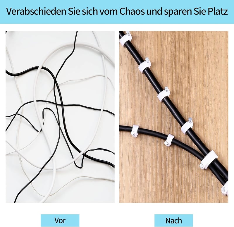 Abnii Kábelrögzítő patent szegekkel 400 db fehér kábeltartó bilincs 4 méret 4 6 8 10 mm fali rögzítés kábelcsatlakozó sínhez