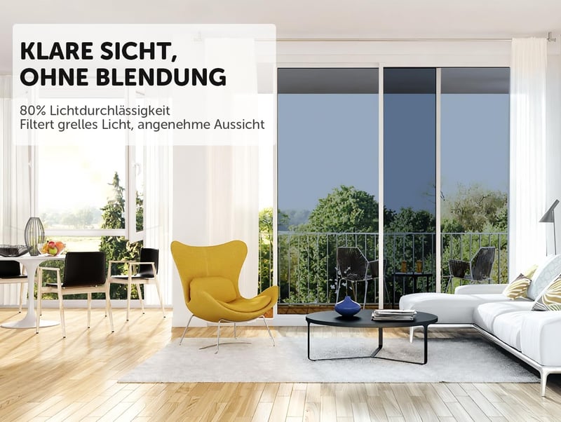 aboveBED Tükör Ablakfólia 60x200cm, Öntapadós Privátszűrő, UV és Hővédelem
