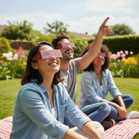 Okuliare na zatmenie Slnka Absolute Eclipse 2026 – Certifikované podľa normy ISO 12312-2 CE – Rodinné balenie 6 ks – Dizajn Bloom – Pre dospelých aj deti – Schválené výrobcom z EÚ (AAS) 7
