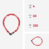 ABUS 1200/60 Piros Spirálzár Kerékpárhoz - 60 cm, Red 3