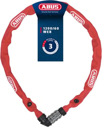 ABUS 1200/60 Piros Spirálzár Kerékpárhoz - 60 cm, Red 1