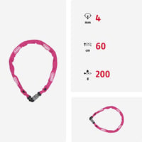 ABUS 1200 kombinációs lánclakat - pink - 60 cm 4