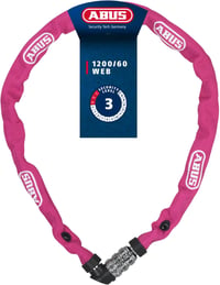 ABUS 1200 kombinációs lánclakat - pink - 60 cm 1