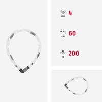 Zámok na bicykel s reťazou ABUS 1200 – 60 cm, biely – 3-miestny kód, reťaz z tvrdenej ocele, textilný obal, ochrana laku, pre detské bicykle 3