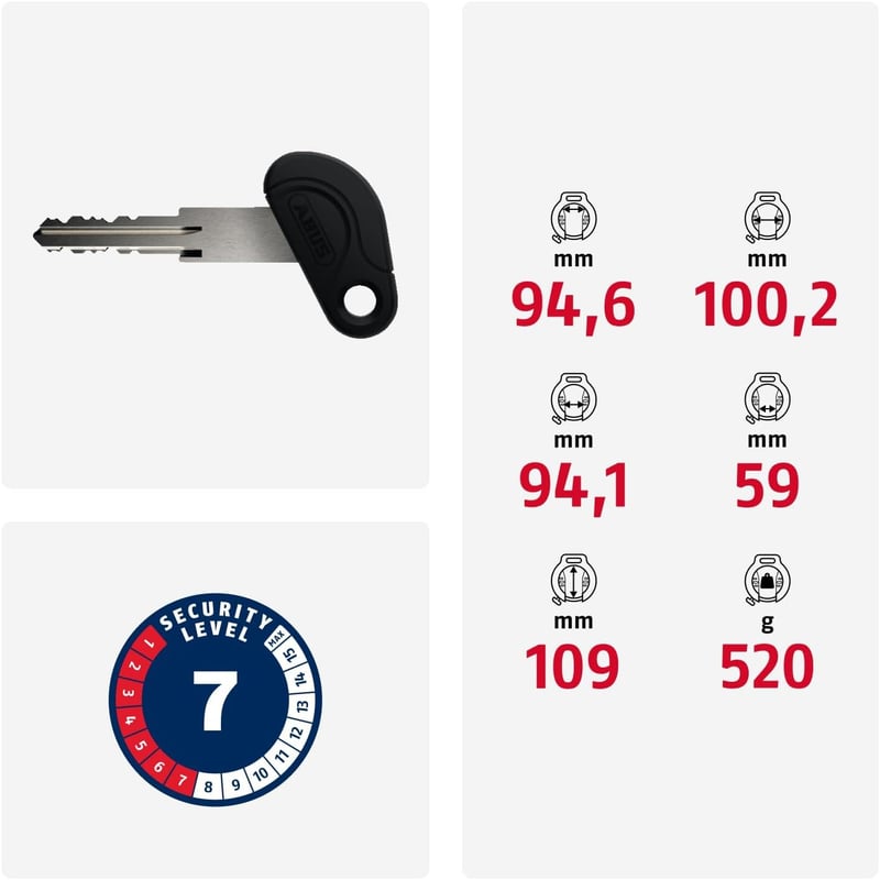 ABUS 4960 LH NKR fekete lakat biztonsági zár - Single