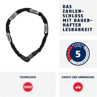 ABUS Steel-O-Chain 5805C kombinációs lánczár - fekete - 75 cm 2