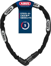 ABUS Steel-O-Chain 5805C kombinációs lánczár - fekete - 75 cm 1