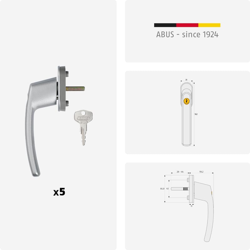 ABUS 84582 Ablakkilincs Biztonsági Ablakzár